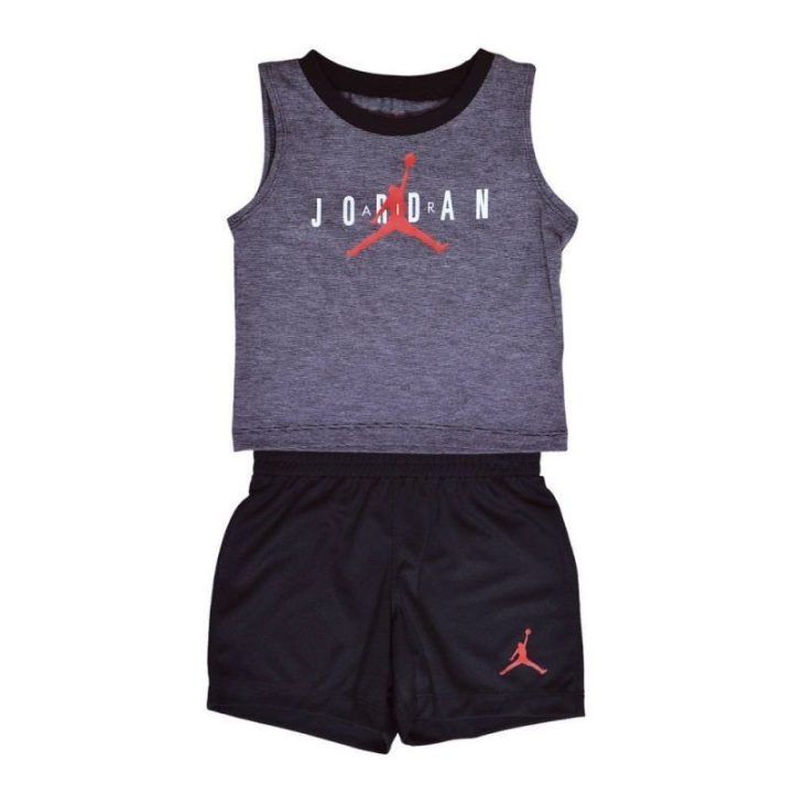 Vaikiškas krepšinio aprangos komplektas Air Jordan, pilkas ir juodas