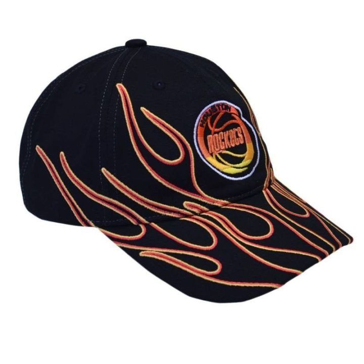 Beisbolo kepurė su liepsnų motyvu Mitchell & Ness Houston Rockets, juoda
