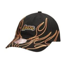 Beisbolo kepurė su liepsnų motyvu Mitchell & Ness Lakers, juoda