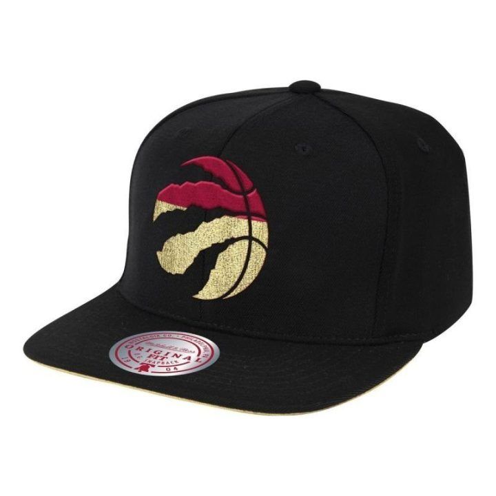 Uniseks kepurė Mitchell & Ness Toronto Raptors, juoda ir auksinė