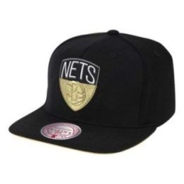 Uniseks beisbolo kepurė Mitchell & Ness Brooklyn Nets, juoda ir auksinė