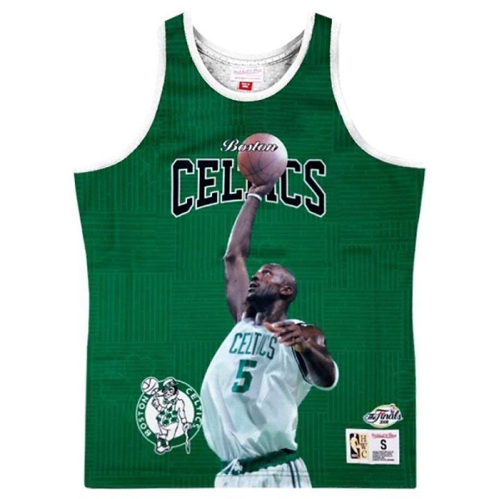 Vyriški marškinėliai be rankovių Kevin Garnett Mitchell & Ness, žali