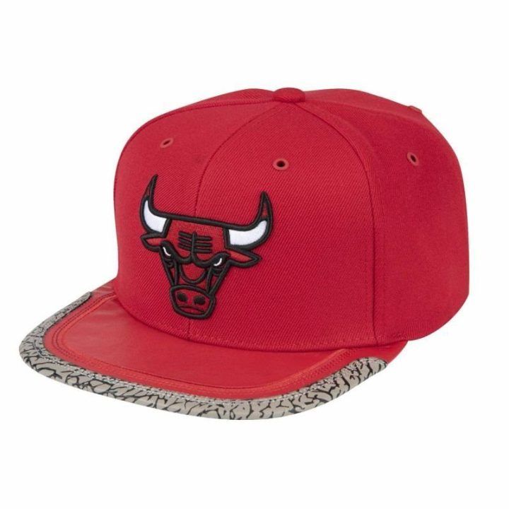 Uniseks beisbolo kepurė su Chicago Bulls ženklu Mitchell & Ness, raudona