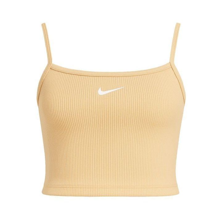 Moteriška trumpa palaidinė Nike Essential, smėlio ir balta