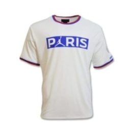Marškinėliai su dideliu PSG logotipu Air Jordan, balti