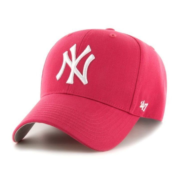 Vaikiška kepurė su lenktu snapeliu New York Yankees, rožinė