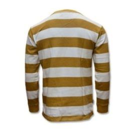 Vyriškas dryžuotas džemperis Taikan Striped Crew, geltonas ir baltas