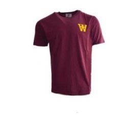 Vyriški medvilniniai marškinėliai Wood Wood Ace AA, bordo