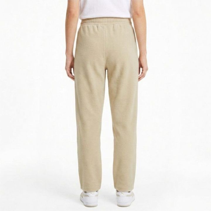 Moteriškos medvilninės kelnės Puma T7 Track Pants DK, kreminės