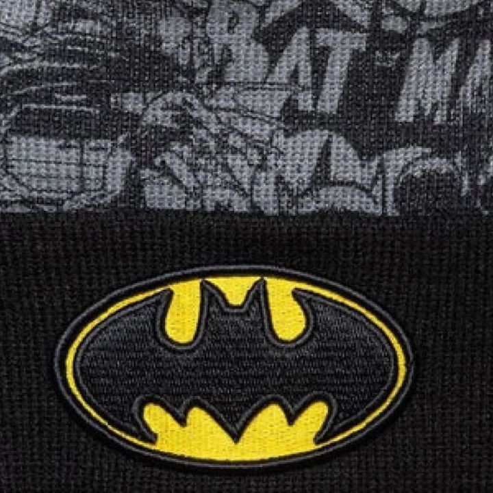 Vaikiška megzta kepurė su Batman motyvu New Era, juoda ir pilka