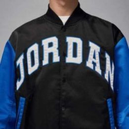 Vyriška beisbolo striukė Air Jordan Brooklyn, juoda ir mėlyna