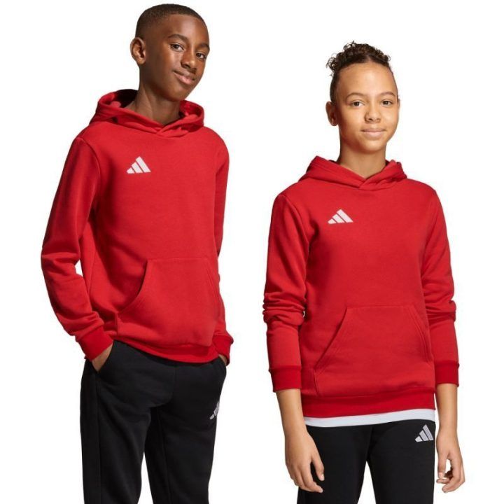 Vaikiškas džemperis su gobtuvu adidas Entrada 26, raudonas