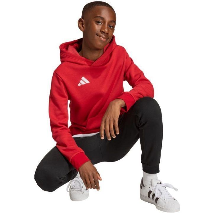 Vaikiškas džemperis su gobtuvu adidas Entrada 26, raudonas