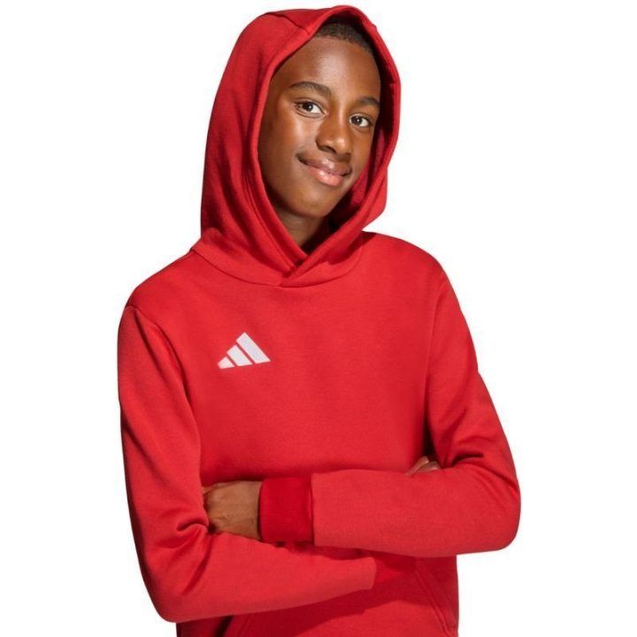 Vaikiškas džemperis su gobtuvu adidas Entrada 26, raudonas