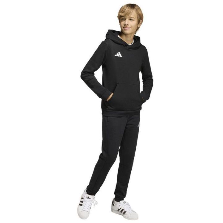 Vaikiškos medvilninės sportinės kelnės adidas Entrada 26, juodos