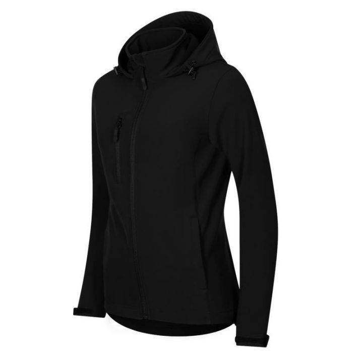 Moteriška softshell striukė su gobtuvu Malfini Trail, juoda