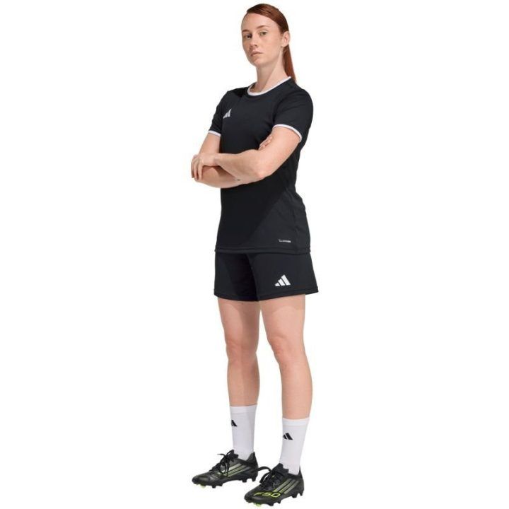 Moteriški prigludusio kirpimo marškinėliai adidas Entrada 26, juodi