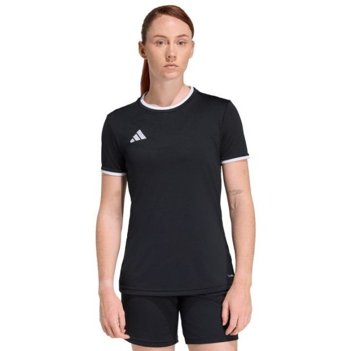 Moteriški prigludusio kirpimo marškinėliai adidas Entrada 26, juodi
