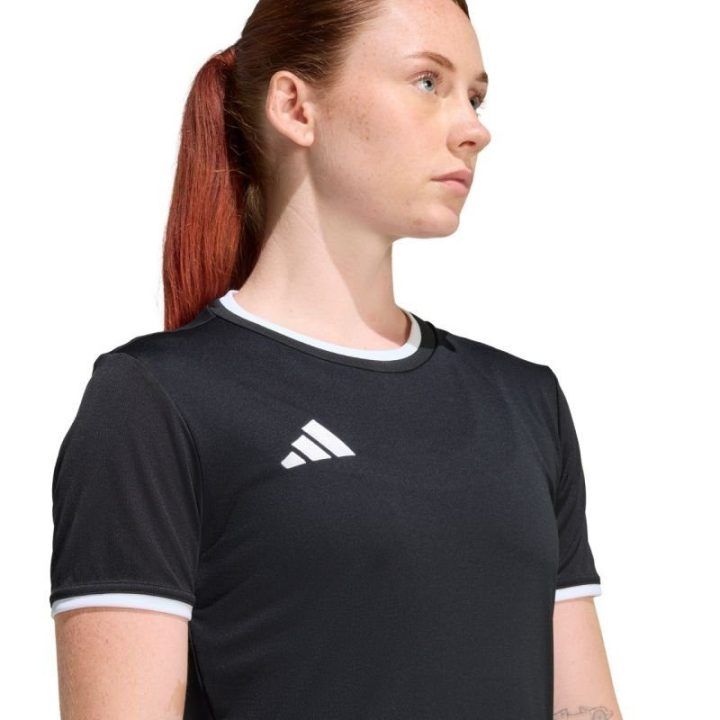 Moteriški prigludusio kirpimo marškinėliai adidas Entrada 26, juodi