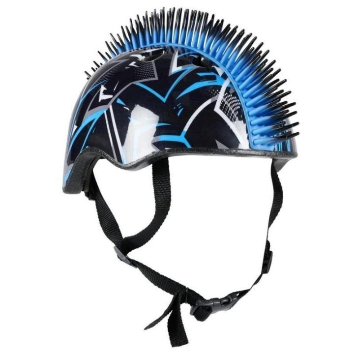 Vaikiškas dviračio šalmas No Fear Mohawk, juodas ir mėlynas