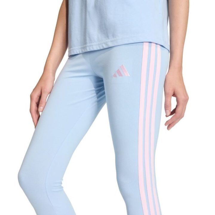 Moteriškos medvilninės tamprės adidas Essentials 3-Stripes, žydros