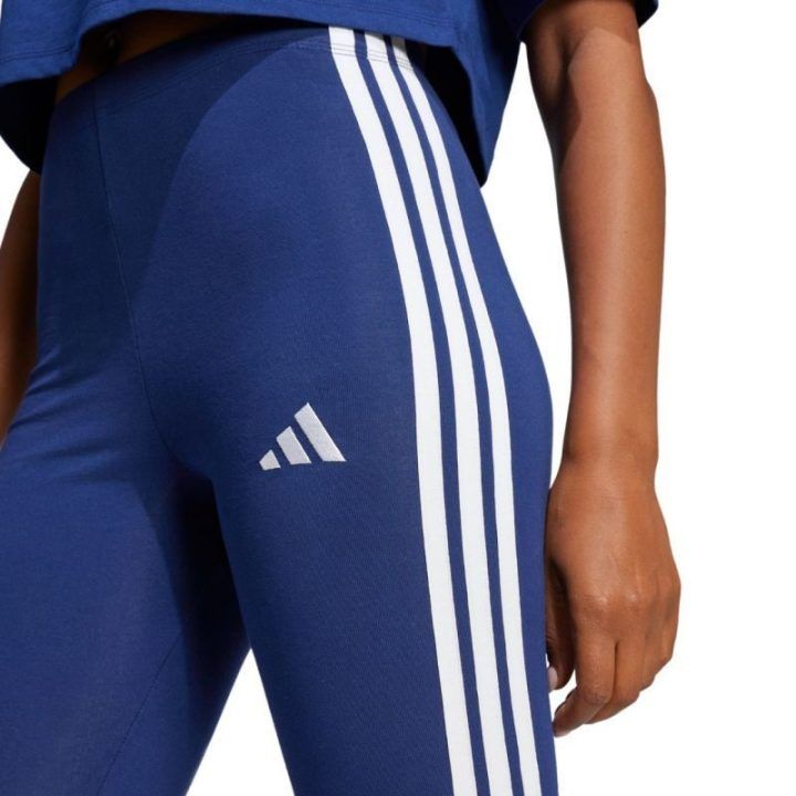 Moteriškos medvilninės tamprės adidas 3-Stripes, tamsiai mėlynos