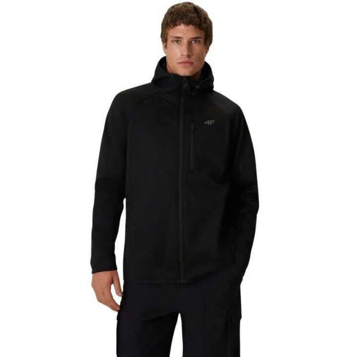 Vyriška vėjui atspari softshell striukė 4F M646, juoda