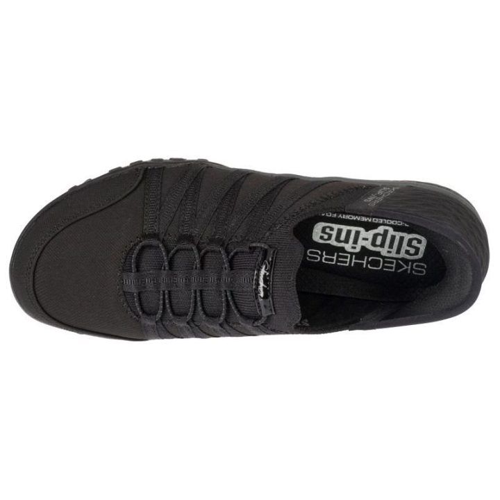 Moteriški įspiriami sportbačiai Skechers Slip-ins: Breathe Easy - Roll With Me, juodi