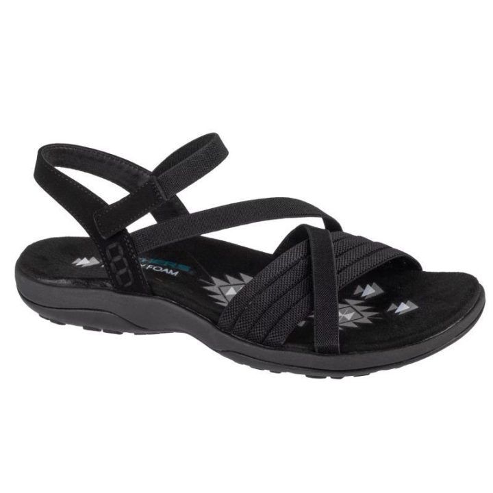 Moteriškos basutės Skechers Reggae Slim - Summer Heat, juodos