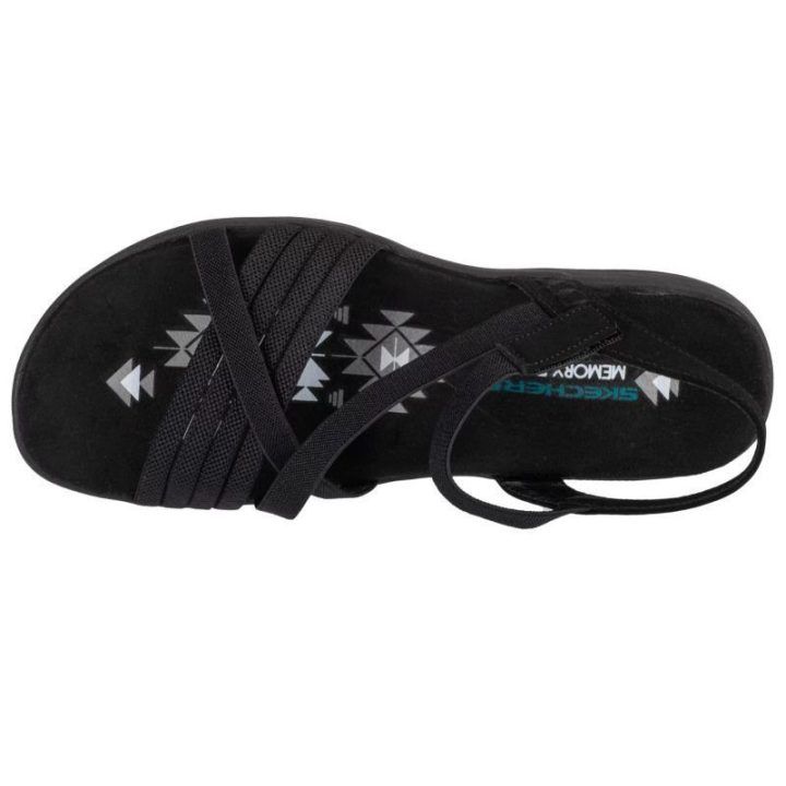 Moteriškos basutės Skechers Reggae Slim - Summer Heat, juodos