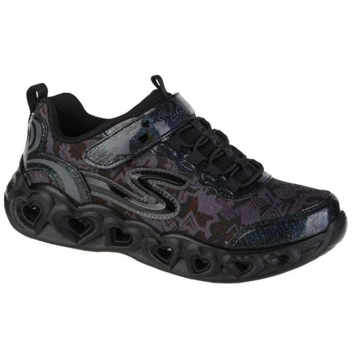 Vaikiški sportbačiai Skechers Heart Lights, juodi