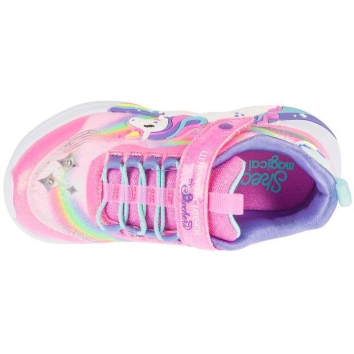 Sportbačiai mergaitėms su šviesomis Skechers Unicorn Chaser, rožiniai