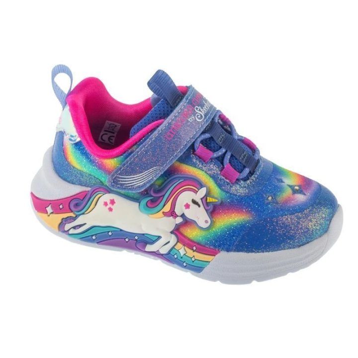 Sportbačiai mergaitėms su vienaragiu Skechers, mėlyni