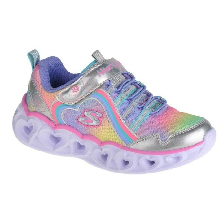 Vaikiški sportbačiai Skechers Heart Lights-Rainbow Lux, pilki