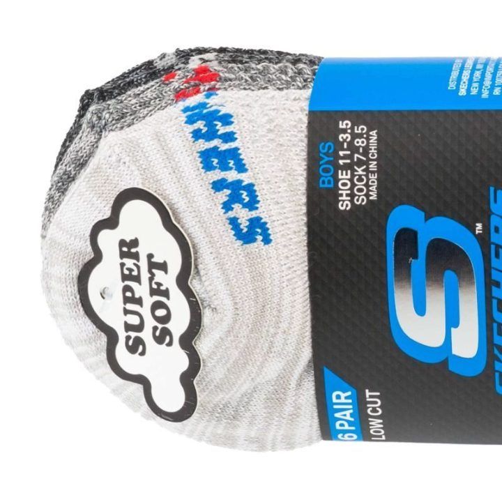 Kojinių rinkinys berniukams Skechers, 6 poros, pilkos