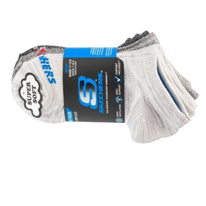 Kojinių rinkinys berniukams Skechers, 6 poros, pilkos