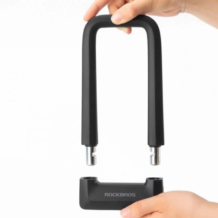 Raktu rakinama dviračio spyna Rockbros RKS626-BKU-lock, juoda