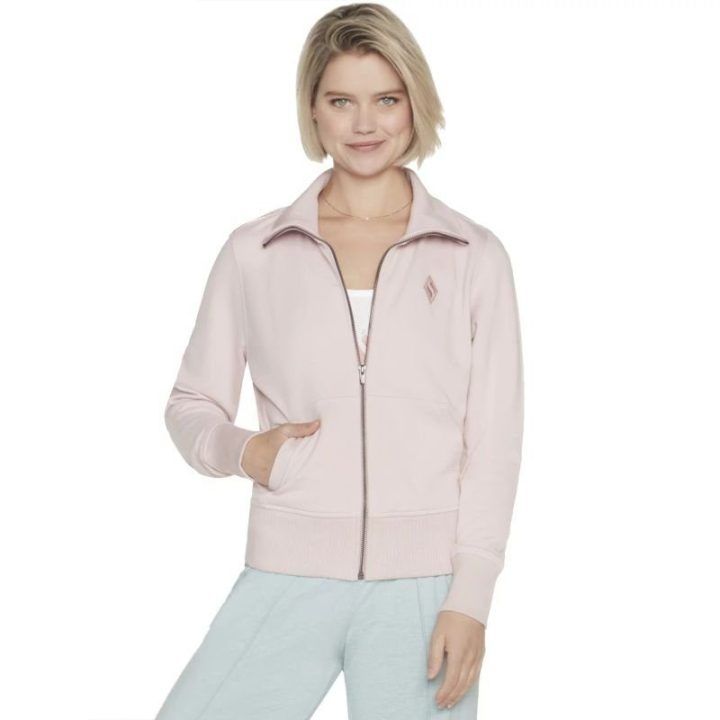 Moteriška striukė be gobtuvo Skechers The Hoodless Diamond, rožinė