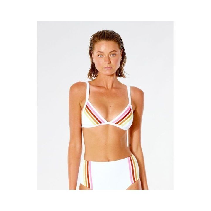 Bikinio liemenėlė Rip Curl Wave Shapers Stripe Banded Tri, balta