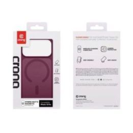 Dėklas iPhone 18 Pro / 17 Pro Crong Hybrid Matte Magnetic, burgundy