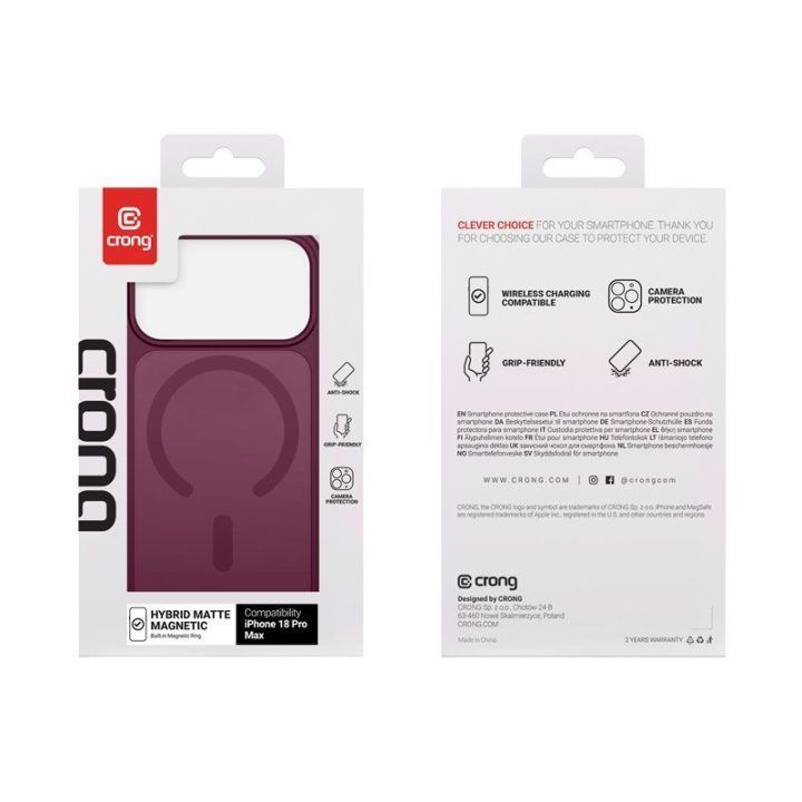 Dėklas iPhone 18 Pro Max / 17 Pro Max Crong Hybrid Matte Magnetic