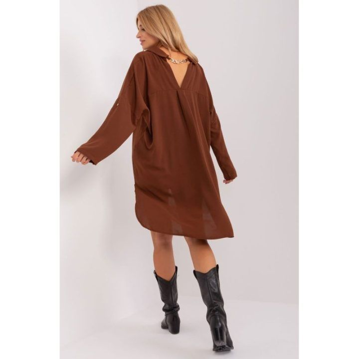 Moteriška marškinių suknelė Italy Moda, 95 cm, ruda