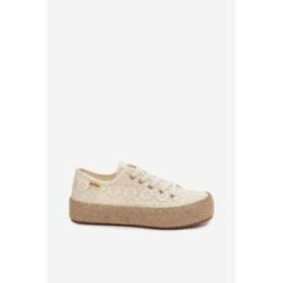 Moteriški platforminiai kedai-espadrilės Lee Cooper, smėlio
