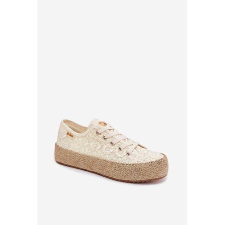 Moteriški platforminiai kedai-espadrilės Lee Cooper, smėlio
