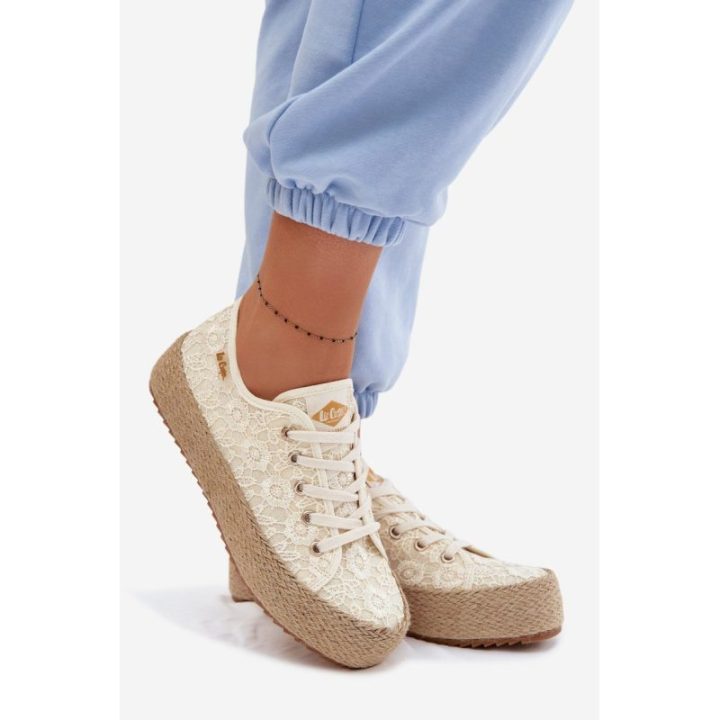 Moteriški platforminiai kedai-espadrilės Lee Cooper, smėlio