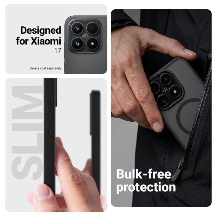 Dėklas Xiaomi 17 Crong Hybrid Matte Magnetic su MagSafe, žalias