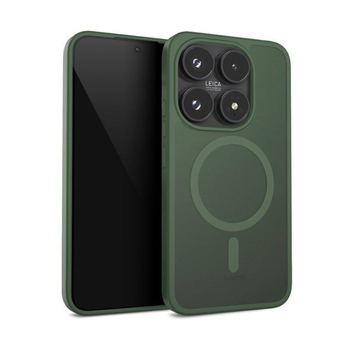 Dėklas Xiaomi 17 Crong Hybrid Matte Magnetic su MagSafe, žalias
