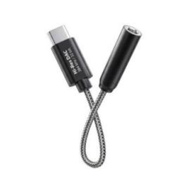 USB-C į 3,5 mm garso adapteris su DAC Crong Armor Link, 10 cm, juodas