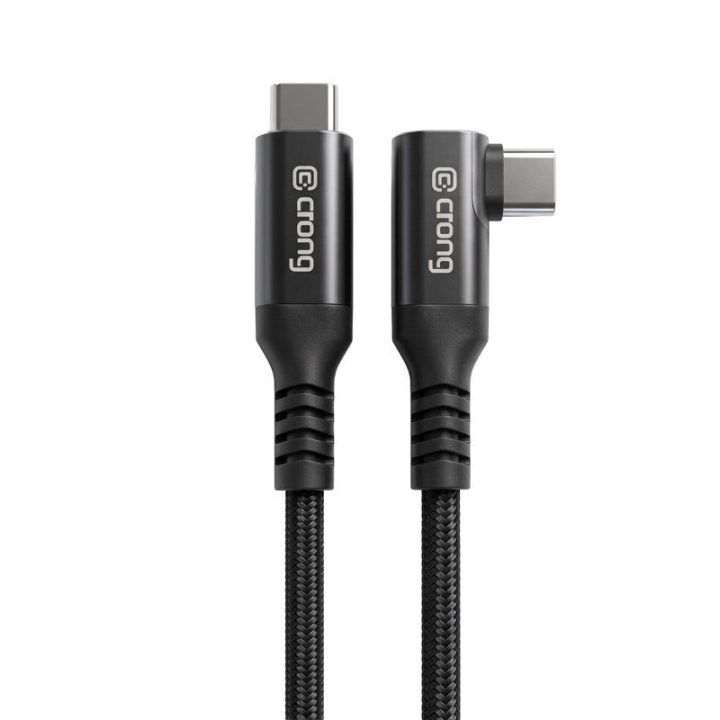 Kampinis USB-C–USB-C laidas Crong Armor Link, 4,8 m, juodas