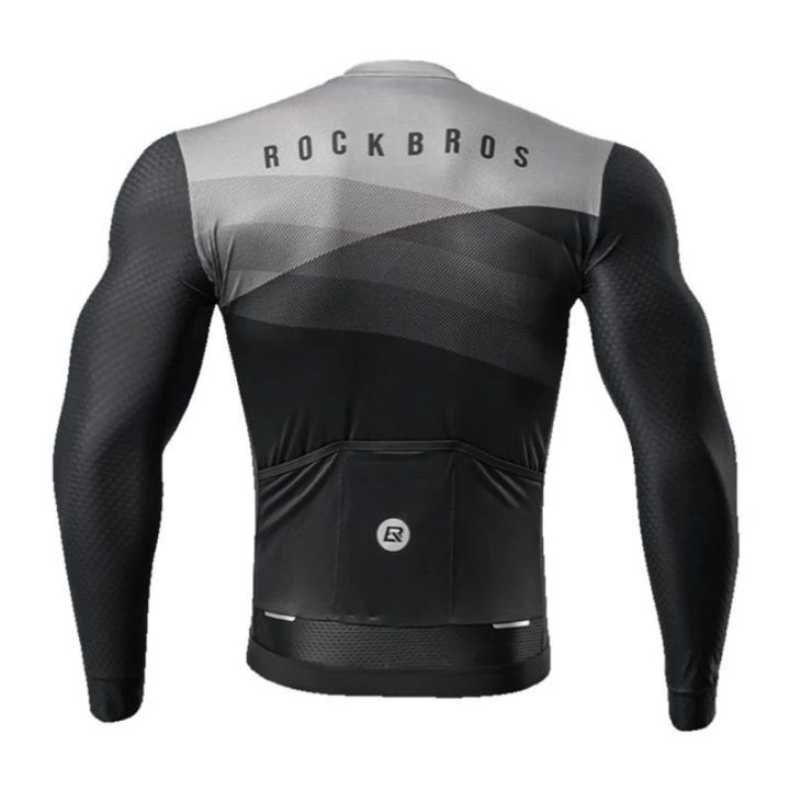 Dviratininkų marškinėliai Rockbros ilgomis rankovėmis Rockbros15120009004, juodi ir pilki